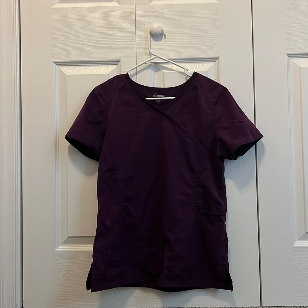 scrub star eggplant scrub top